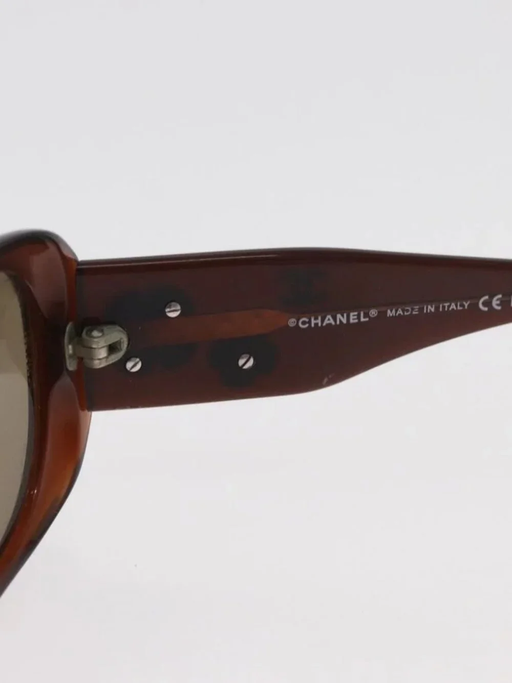 CHANEL Sunglasses plastic Brown CC Auth BA13212